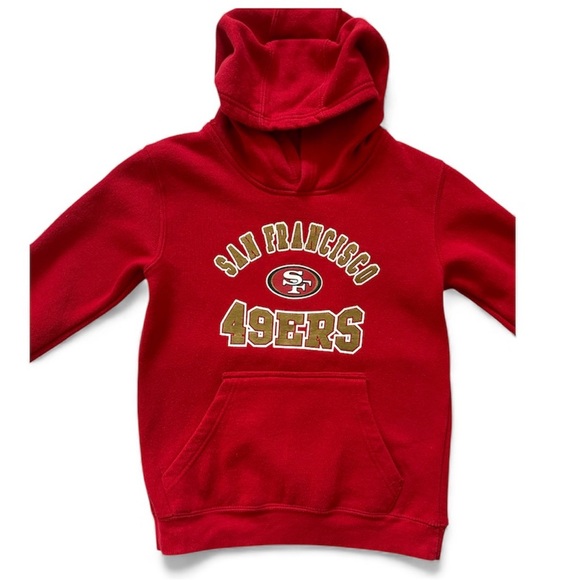 Kids Red 49ers Hoodie Size M (10/12) - Picture 2 of 6